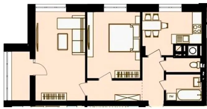 ЖК Золотий Рарог — 59 м²