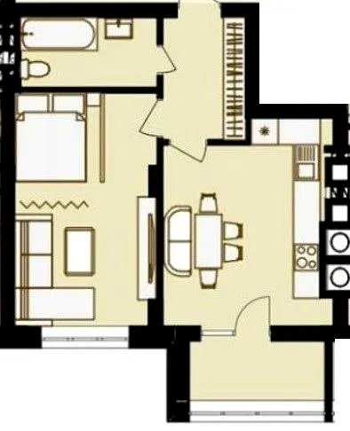 ЖК Золотий Рарог — 45 м²