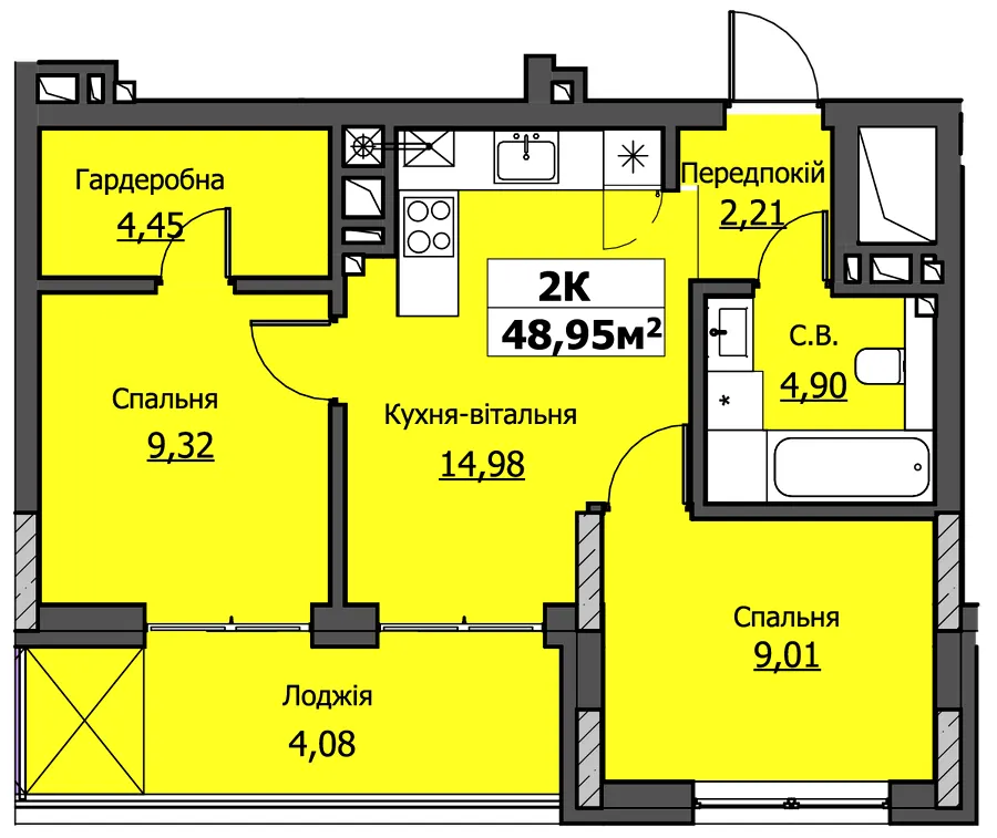 ЖК UZHPOINT — 49 м²