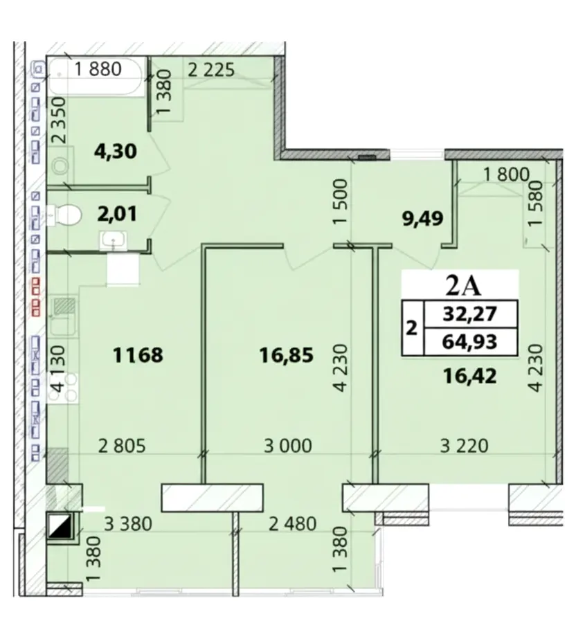 ЖК Масани Лісовий — 64.9 м²
