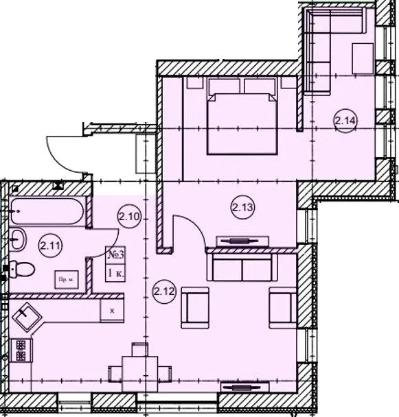 ЖК Мрія — 56.9 м²