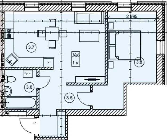 ЖК Мрія — 53.9 м²