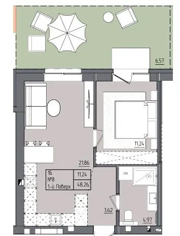 ЖК Під сонцем — 48.3 м²