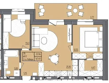 ЖК Під сонцем — 67.7 м²