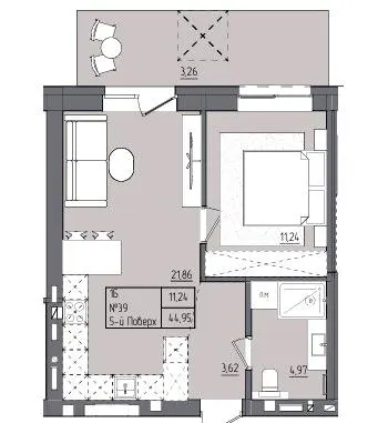 ЖК Під сонцем — 45 м²