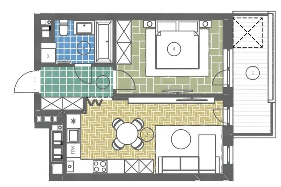 ЖК Gravity Park — 45.4 м²