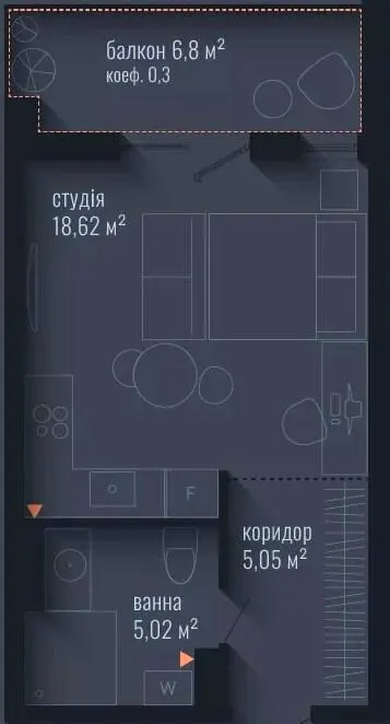 ЖК Brooklyn — 30.7 м²