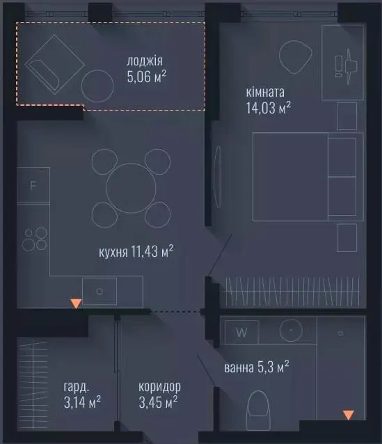 ЖК Brooklyn — 42.4 м²