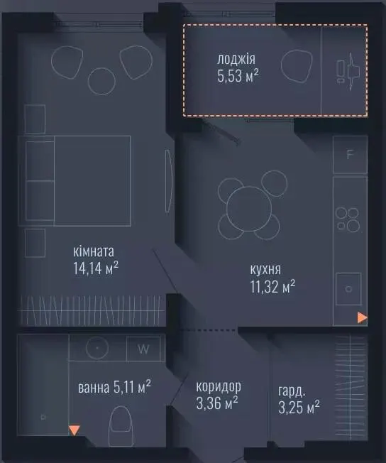 ЖК Brooklyn — 42.7 м²