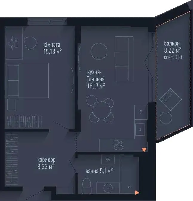 ЖК Brooklyn — 49.2 м²