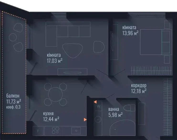ЖК Brooklyn — 65.1 м²