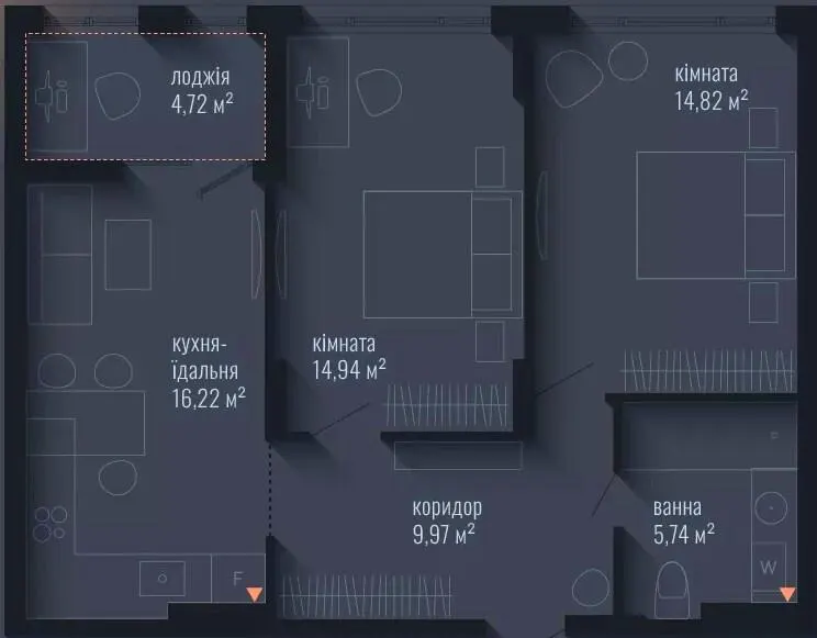 ЖК Brooklyn — 66.4 м²