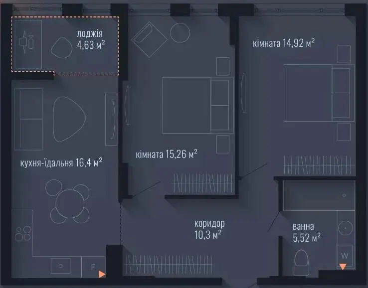 ЖК Brooklyn — 67 м²