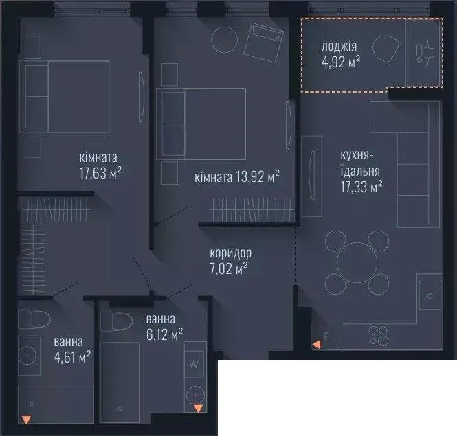 ЖК Brooklyn — 71.6 м²