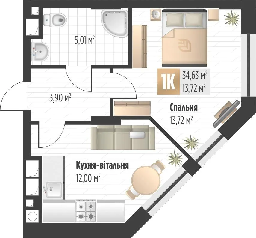 ЖК SOUL PARK — 34.6 м²