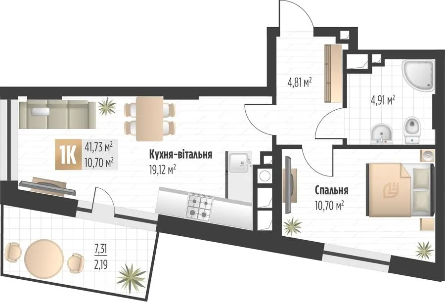 ЖК SOUL PARK — 41.7 м²