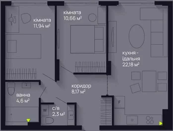 ЖК Manhattan Up — 59.9 м²