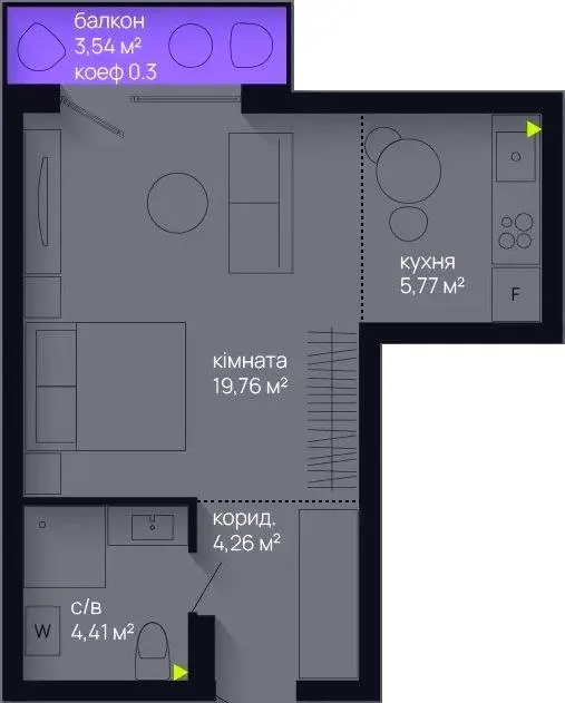 ЖК Manhattan Up — 35.3 м²