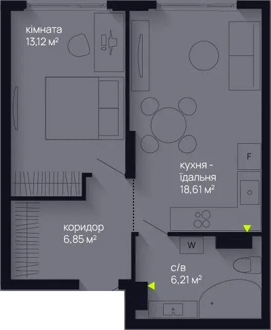ЖК Manhattan Up — 44.8 м²