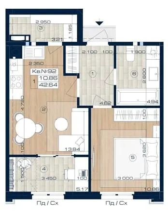 ЖК OXFORD — 42.6 м²