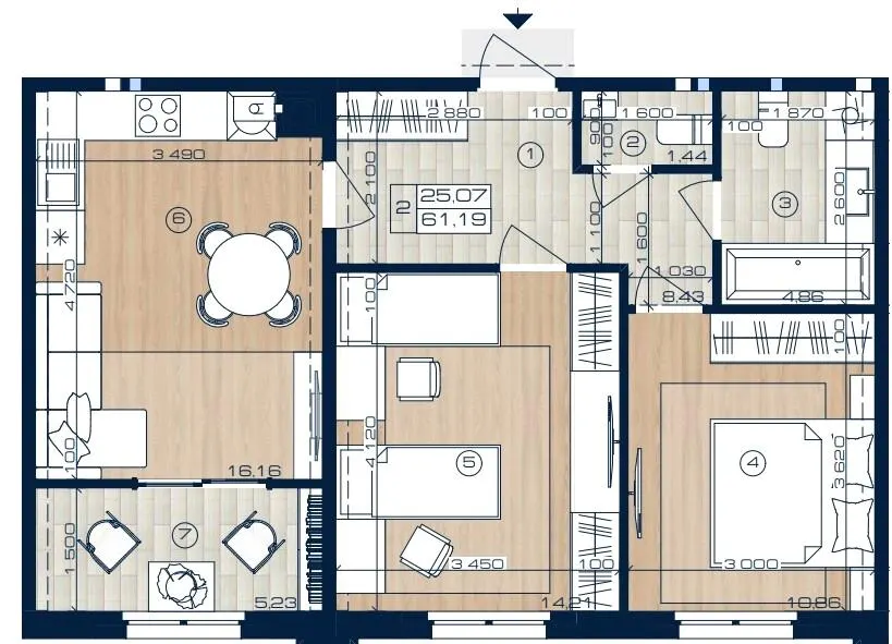 ЖК OXFORD — 61.2 м²