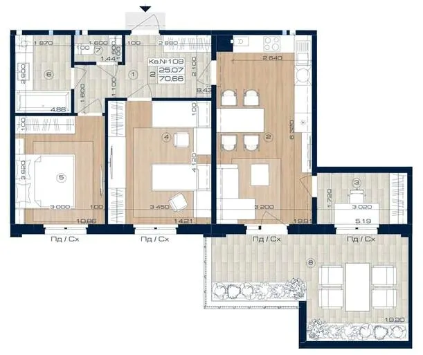 ЖК OXFORD — 72.1 м²