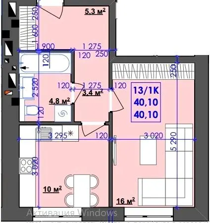 ЖК Ювілейний — 40.1 м²