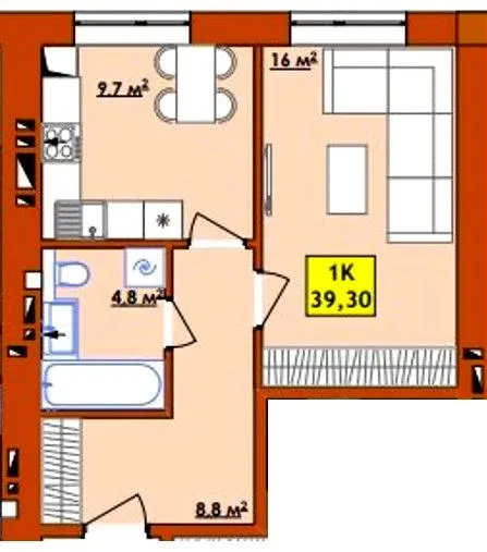ЖК Ювілейний — 39.3 м²