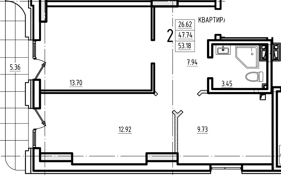 ЖК Гімназист — 51.9 м²
