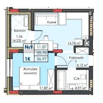 ЖК ЛИПКИ PREMIUM — 37 м²