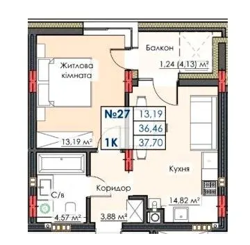 ЖК ЛИПКИ PREMIUM — 37.7 м²