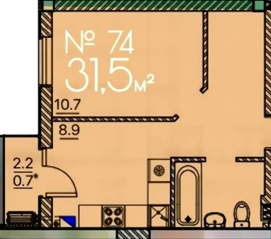 ЖК RUE MÉNARS — 31.5 м²