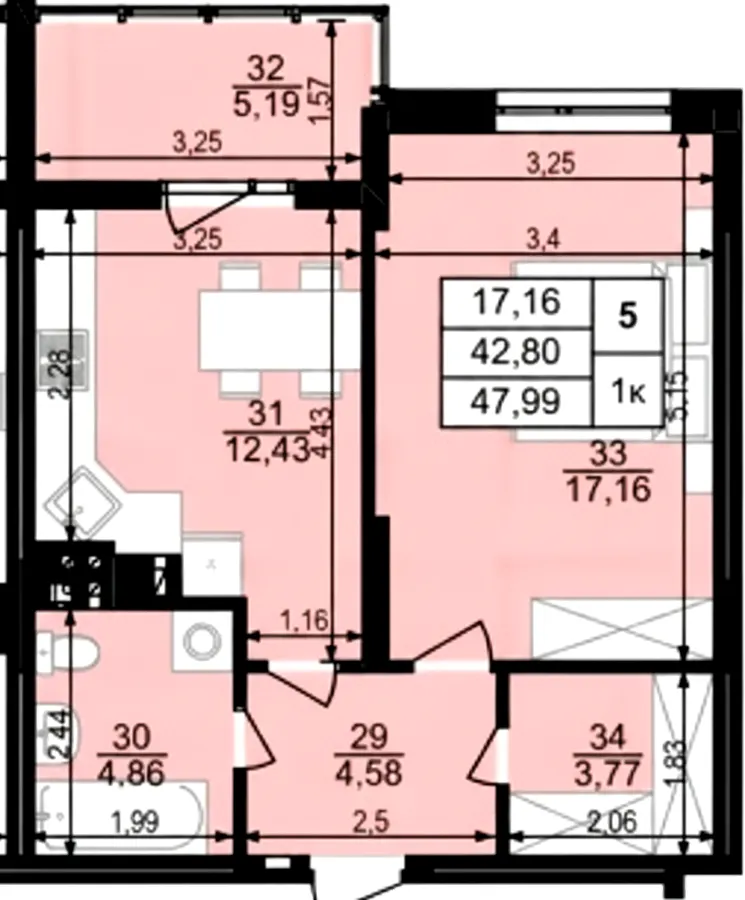 ЖК на Стецька — 48 м²