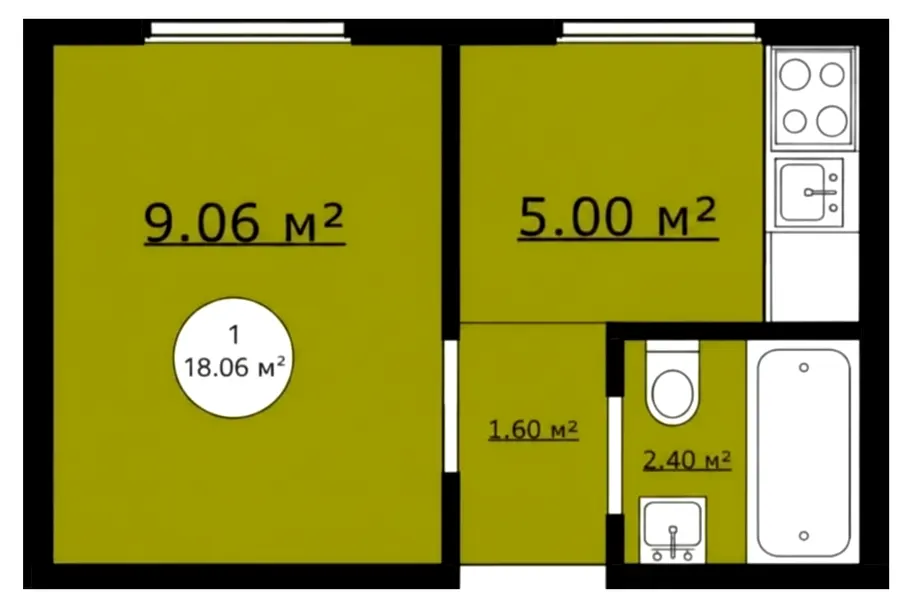 ЖК OAZIS Hills — 18.1 м²