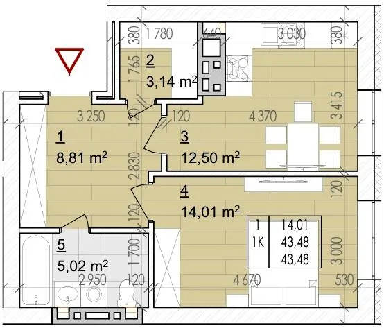 ЖК Святий Августин — 43.5 м²