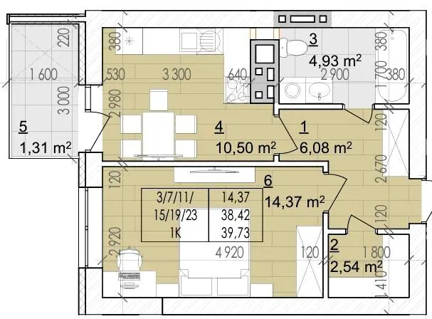 ЖК Святий Августин — 39.7 м²