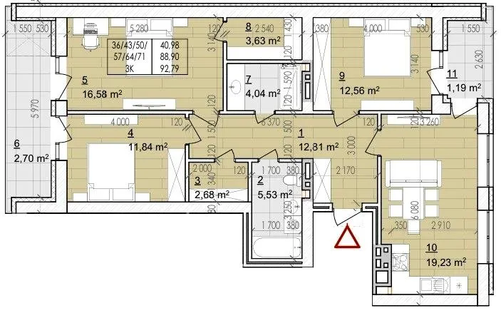 ЖК Святий Августин — 92.8 м²