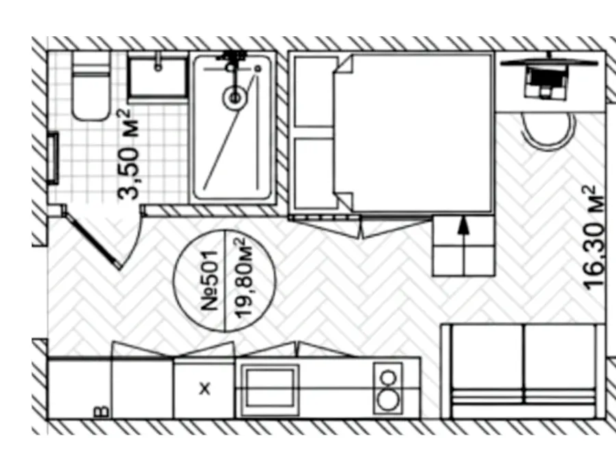 Прибутковий будинок O47 — 19.8 м²