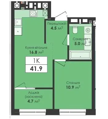 ЖК Avelon — 41.9 м²