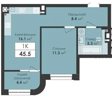 ЖК Avelon — 45.5 м²