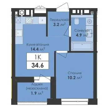 ЖК Avelon — 34.6 м²