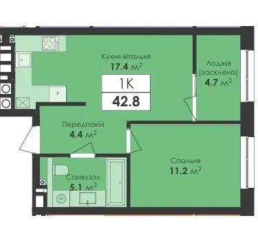 ЖК Avelon — 42.8 м²