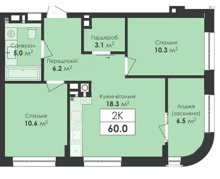ЖК Avelon — 60 м²