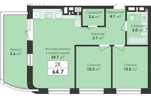 ЖК Avelon — 64.8 м²