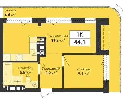 ЖК Avelon — 44.1 м²