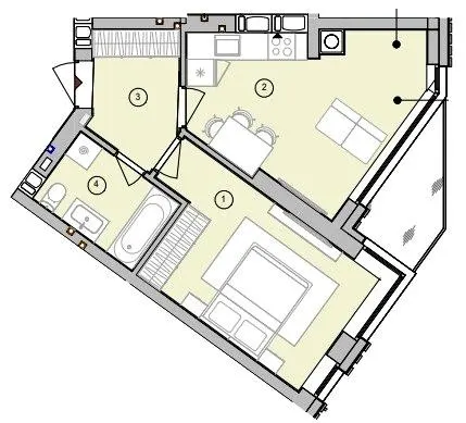 ЖК У-Квартал — 39.8 м²