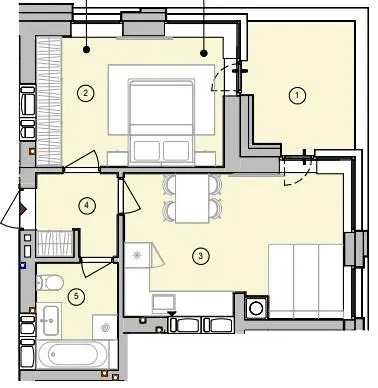 ЖК У-Квартал — 42.7 м²