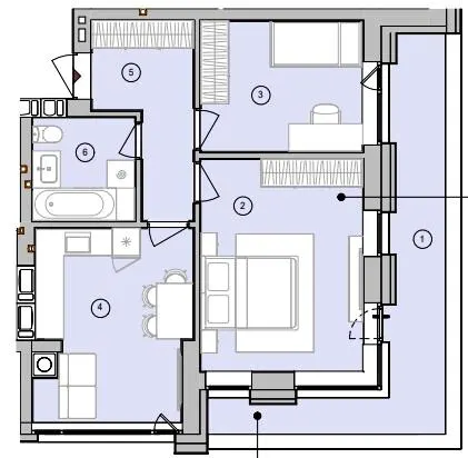 2-кімнатна квартира, 55 м², Софіївська Борщагівка