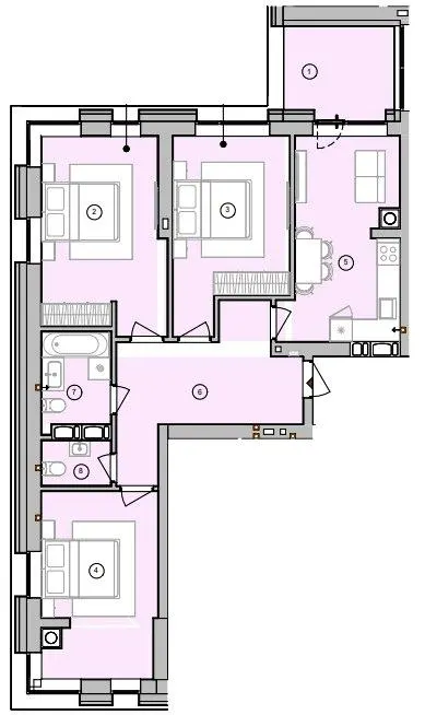 ЖК У-Квартал — 84.6 м²