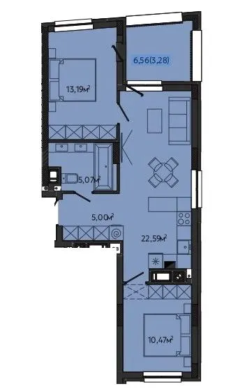 ЖК S-10 — 59.6 м²